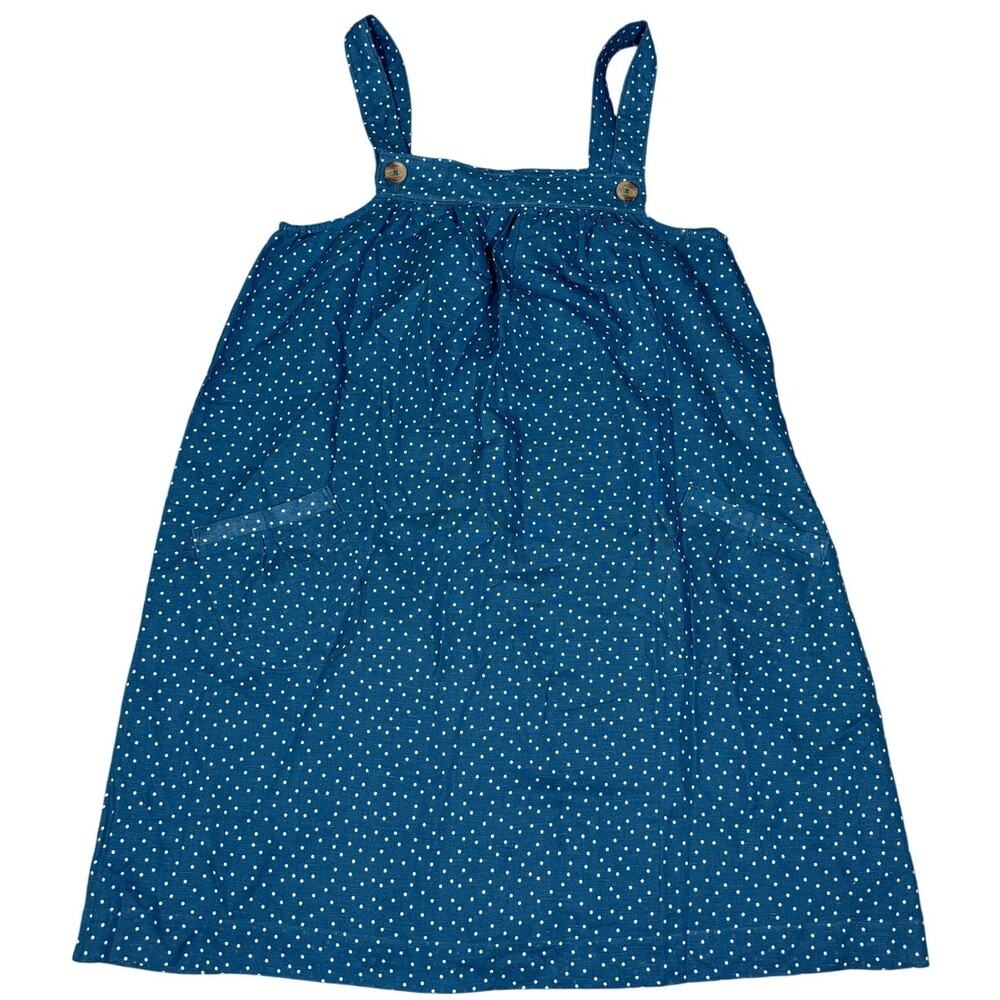 Frugi Womens Size UK 14 Blue Polka Dot Fern Pinafore Maternity Dress NWT
